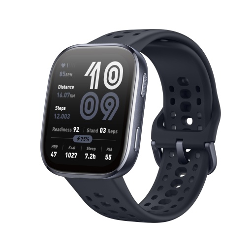 Ceas inteligent Amazfit Bip 6 46mm, baterie de 14 zile, AMOLED de 1,97", GPS si harti gratuite, AI, functie de text pentru apeluri Bluetooth, sanatate, tracker de somn fitness, 140+ moduri de antrenament, 5 ATM, negru