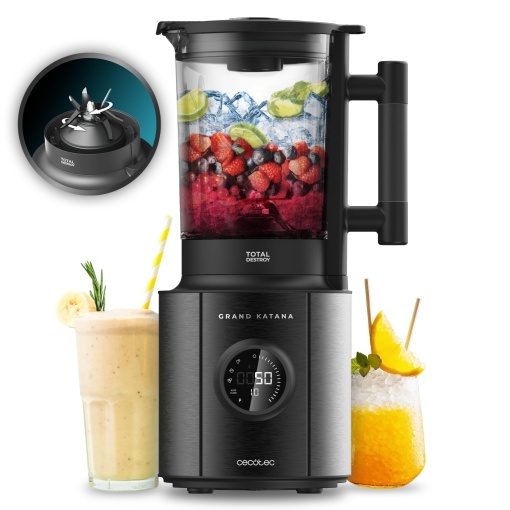 Cecotec Stand Mixer Grand Katana 2700MAX Total Destroy Screen B Putere maxima 2700W afisaj digital cutit cu 8 lame cu acoperire din titan negru roata