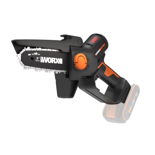 Ferastrau cu lant fara fir WORX WG325E.9 Nitro Professional Mini 20V - ferastrau de taiere cu o singura mana - motor puternic fara perii - lungime lama de 12 cm - usor si compact - lubrifiere automata a lantului - fara baterie si incarcator