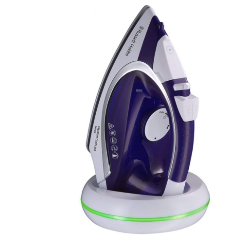 Fier de calcat cu abur Russell Hobbs [Wireless cu statie de baza] Fier de calcat cu abur Supreme (2400 W, 135 g/min Extra Steam Boost, 300 ml, talpa ceramica, timp maxim de calcat 25 sec) Fier de calcat 23300-56