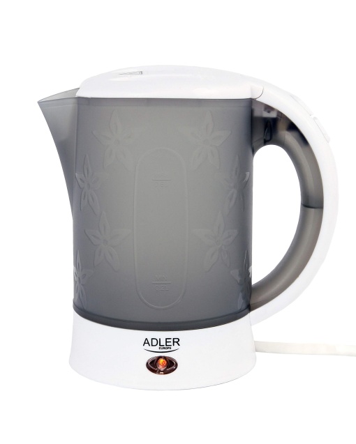 Fierbator de calatorie din silicon ADLER 0,6 L, maner rabatabil, putere 750 W, alb