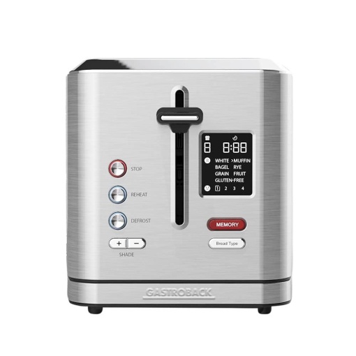 GASTROBACK 42395 Design Toaster Digital 2S 2 felii atasament de chifla integrat 7 programe de paine prajita afisaj LCD cu numaratoare inversa 800 wati