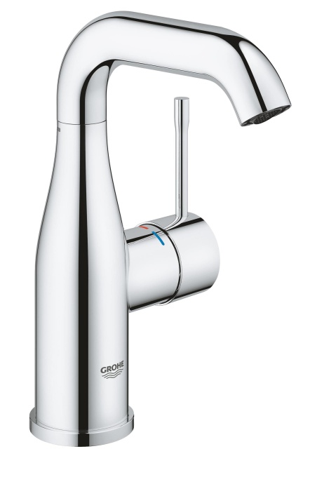 GROHE Essence - Baterie de lavoar cu o singura parghie (cu economie de apa, corp neted, dimensiune M), crom, 23463001