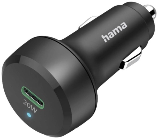 Incarcator auto Hama, incarcator rapid auto 20 wati USB C Power Delivery/Qualcomm Quick Charge (mufa de incarcare bricheta pentru smartphone, adaptor de incarcare cu PD si QC) negru