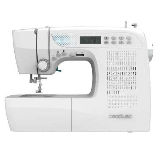 Masina de cusut electronica Cecotec - 215 ochiuri - nivel expert - BelleCouture 21500. Motor digital, ecran LCD, buton de reglare a firului, infasurare automata a bobinei, lumina LED, kit de accesorii