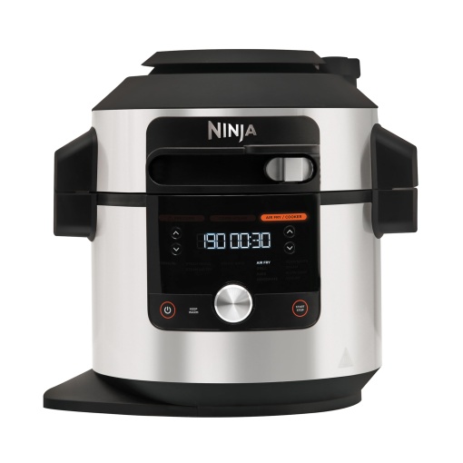 Multicooker Ninja Foodi MAX cu SmartLid, 7.5L, Multicooker 12 in 1, Gatit sub presiune cu oala sub presiune, Prajire cu aer Airfryer, Gatit lent cu aragaz lent, otel inoxidabil, OL650EU