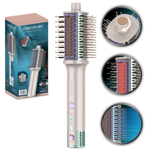 Perie de aer Cecotec - Perie in forma - Uscator de par - Smoother - Ceramiccare Allin1 Perie multifunctionala 4 in 1 motor BLDC 1500 W 3 directii de f