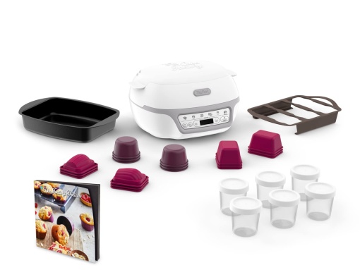 Robot de bucatarie inteligent Tefal, 5 programe automate, 1 mod manual, aplicatie gratuita pentru retete, compatibil cu Tefal CreaBake, Cake Factory Delices Silver Maxi-Pack KD812110