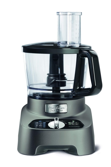 Robot de bucatarie multifunctional Moulinex Double Force 10 accesorii 1000 W mixer cu suport 2 L 31 functii Lame FP825E10 titan