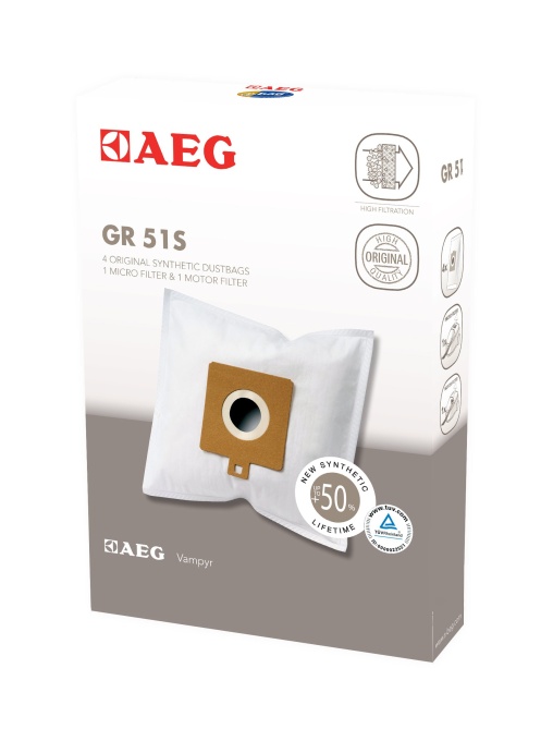 Sac aspirator AEG Gr 51S 4x Synthetik cu Microfiltru si Motorfiltru