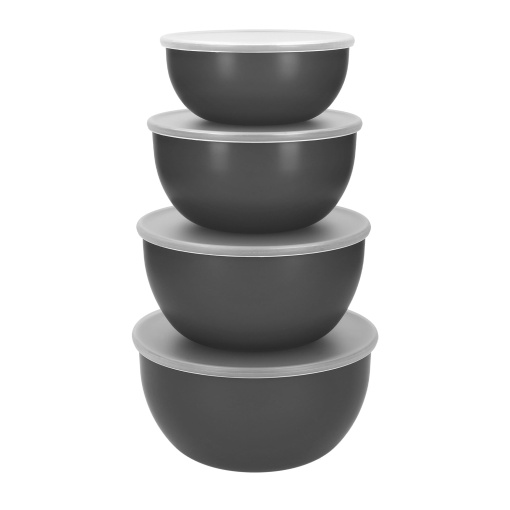 Set boluri KitchenAid Meal Prep cu capac 4 dimensiuni gri carbune