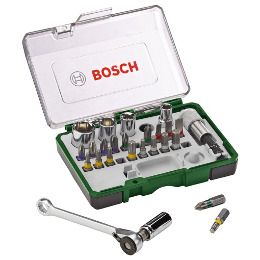 Set Bosch 27 Piese Bituri si Racheta - Codare Colorata Quick-Change Compact
