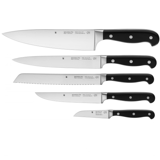 Set de cutite WMF Top Class Plus 5 bucati, fabricat in Germania, 5 cutite forjate, cutit de bucatarie, taietura de performanta, otel special cu lama