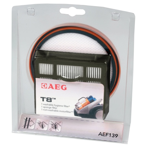 Set filtre AEG AEF 139 pentru aspiratoare fara sac T8 filtru lavabil si motor