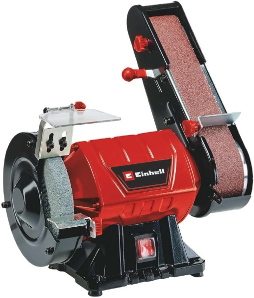 Slefuitor cu banda de podea Einhell TC-US 350 (350 wati, functie banda de slefuire/disc slefuit, capac de protectie, sticla de protectie impotriva scanteilor, incl. disc de slefuit grosier + banda de slefuit) cu fir