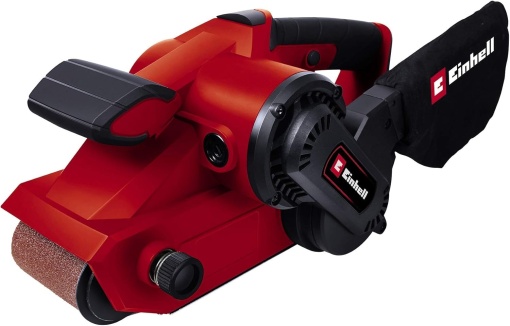 Slefuitor cu banda Einhell TC-BS 8038 (800 W, cursa precisa cu reglare fina, insertie de protectie ceramica, maner suplimentar, aspirare integrata a prafului, inclusiv banda de slefuire)