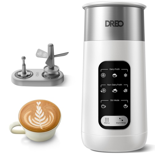 Spumant de lapte Dreo spumant electric 8 in 1 pentru cafea Latte Art aparat de spuma calda si rece de 2551 g270 ml incalzitor automat de lapte pentru