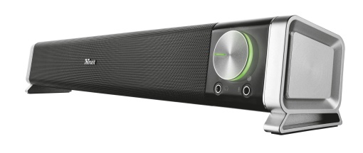 Trust Asto Soundbar 12 W Putere de varf (6 W RMS), Difuzor PC, Functionare USB, Port AUX de 3,5 mm, Sistem de sunet stereo, Difuzoare de computer pentru PC, Laptop, Monitor, TV, Muzica, Audio - Negru