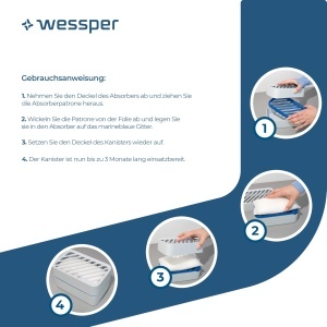 Absorbant de umiditate Wessper P4 HUMIFILL 500g, compact, fara curent, cu indicator de nivel - Img 2