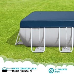 Acoperitoare piscina dreptunghiulara Intex 389x184 cm, din vinyl, cu gauri de drenaj - Img 3