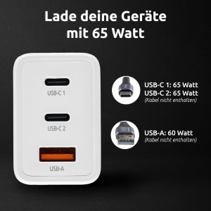 Adaptor de alimentare Intenso W65ACC, 65W, 3 porturi USB-C si USB-A, tehnologie GaN - Img 5