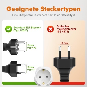 Adaptor de calatorie GRIFEMA GD602, set 2 bucati, 13A, compact - Img 4