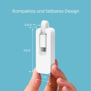 Adaptor USB-C Ethernet TP-Link UE300C, 1000Mbps, compact, pliabil - Img 2