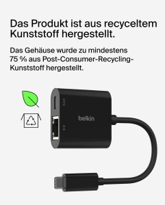 Adaptor USB-CEthernet Belkin INC019BTBK, 100W, Gigabit, 32g - Img 7