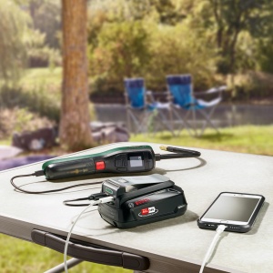 Adaptor USB universal Bosch UniversalUSB 18V-45, 2 porturi USB, functie Power Bank - Img 5