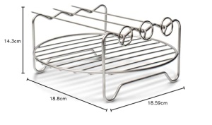 AEG AAFEK1 Kit de extensie pentru friteuza cu aer AF6 (matrita multifunctionala, gratar pentru gratar, spiralizator de legume, set de accesorii, versatil, vase diverse, usor de curatat, otel inoxidabil) - Img 11