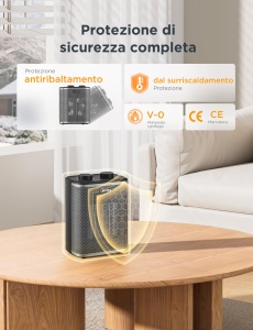Aeroterma Midea PTC, 2000 W, portabila, cu termostat ajustabil - Img 6