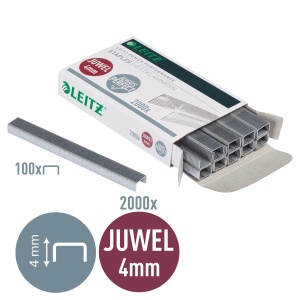 Agrafe de birou Leitz Juwel 4 mm, 10 cutii a cate 2000 bucati, otel zincat - Img 2