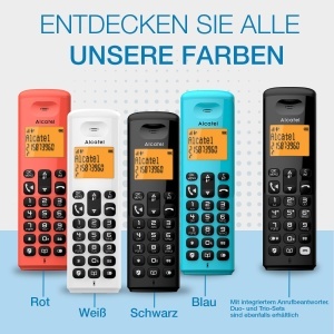 ALCATEL E260 - Telefon DECT fara fir - Design compact - Ecran mare iluminat din spate - Hands-free - Functie de blocare a apelurilor nedorite - Negru - Img 6