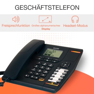 Alcatel Temporis 880 PRO - Telefon fix profesional - Afisaj alfanumeric mare - Indicator de apel - Volum reglabil - Buton de apelare inversa - Buton de dezactivare a sunetului - 10 butoane de apelare directa - Negru - Img 2