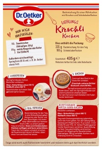 Amestec pentru prajitura Dr. Oetker Kirschli Kuchen, 8 x 435 g, cu cirese si fulgi de ciocolata - Img 9