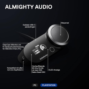 Amplificator audio SteelSeries GameDAC Gen 2, Hi-Res, Quad-DAC, Negru - Img 3