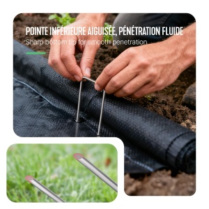 Ancore de sol VOUNOT 150 bucati metalice zincate, U-forma, 150 x 30 mm - Img 4