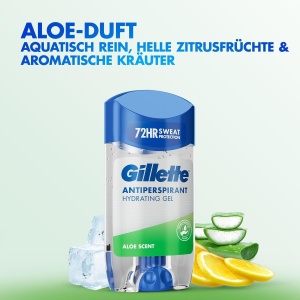 Antitranspirant Gillette Aloe 70ml - 72 Ore Protectie, Gel Clar - Img 4