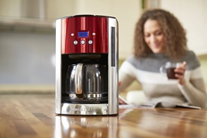 Aparat de cafea Russell Hobbs [cronometru digital, cap de dus pentru extractie si aroma optime] Rosu Luna (max 12 cani, ulcior de sticla de 1,5 l, placa de incalzire, 1000 W) Filtru de cafea 23240-56 - Img 6