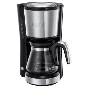Aparat de cafea Russell Hobbs Mini [cap de dus pentru extractie si aroma optime] Compact (max 5 cani, ulcior de sticla de 0,6 l, inclusiv filtru permanent, placa de incalzire) aparat de cafea cu filtru compact mic 24210-56 - Img 1