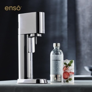 Aparat de carbonatare SodaStream Enso Premium Design din otel inoxidabil Culoare argintie Sistem simplu de schimb CO2 - Img 5