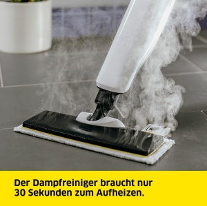 Aparat de curatat cu abur Karcher SC 2 Upright, timp de incalzire: 30 s, capacitate suprafata: aprox. 50 m2, rezervor: 0,4 l, putere de incalzire: 1600 W, cu duza de podea EasyFix, carpa de podea din microfibra si cartus de detartrare - Img 4