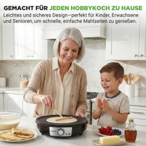 Aparat de facut crepes NutriChef 30 cm, negru, cu control temperatura - Img 6