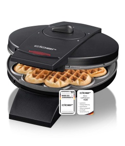 Aparat de facut waffles Cloer 1620, 930 W, 15,5 cm, negru