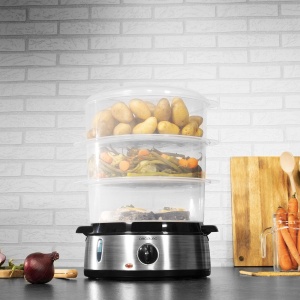 Aparat de gatit cu aburi Cecotec Vapovita 3000 Inox, 9L, 800W, Gri - Img 2