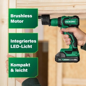 Aparat de gaurit si insurubat HiKOKI DS18DDQ, 18V, 55 Nm, 2 acumulatori 2,0 Ah - Img 3