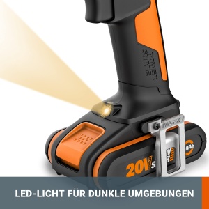 Aparat de gaurit si insurubat WORX WX100, 20V, 2Ah, LED - Img 6