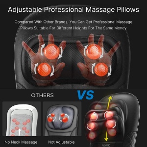 Aparat de masaj RENPHO Shiatsu pentru spate si gat cu functie de incalzire si vibratii 3 zone de masaj - Img 4