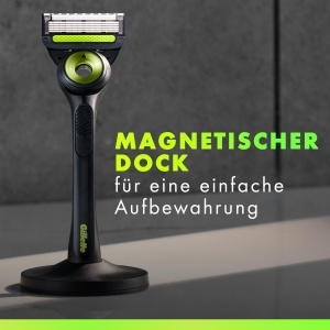 Aparat de ras Gillette Labs cu element de curatare 1 maner 8 lame de rezerva si suport magnetic - Img 4