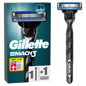 Aparat de ras Gillette Mach3 3 lame cu 1 rezerva design ergonomic